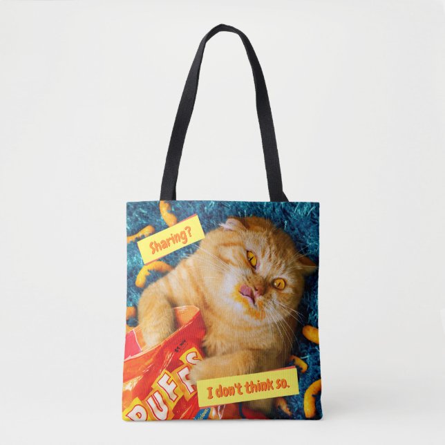 Bolsa Tote Gato Comendo Pupffs (Frente)