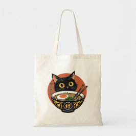 Bolsa Tote Gato comendo ramen
