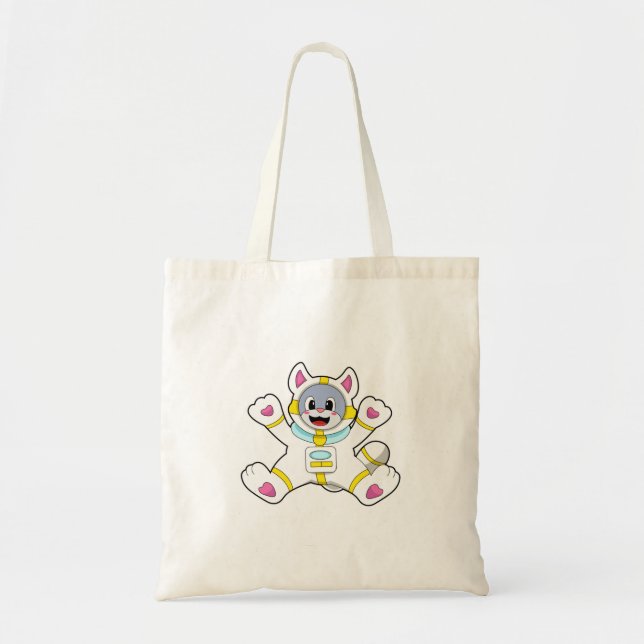 Bolsa Tote Gato como astronauta na fantasia (Frente)