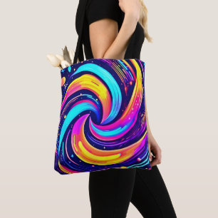 Bolsa Tote Gato cosmico colorido