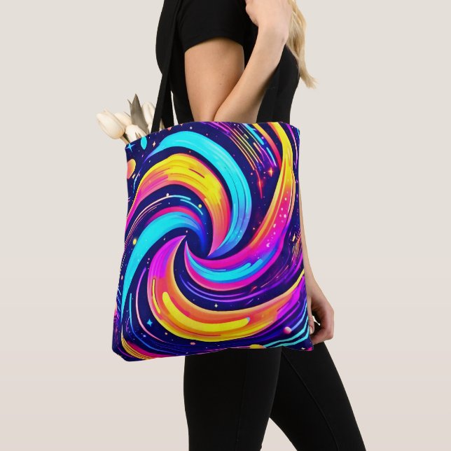 Bolsa Tote Gato cosmico colorido (Close Up)