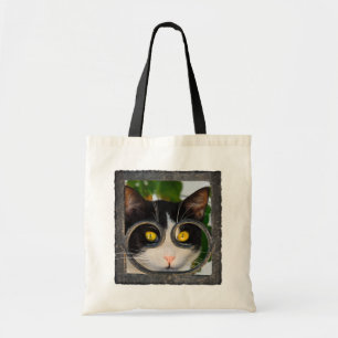 Bolsa Tote Gato curioso com a foto engraçada do animal de