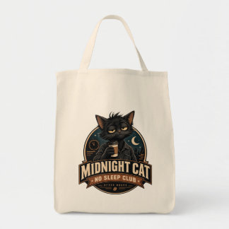 Bolsa Tote Gato da Meia-Noite Clube Sem Sono Café Gato Preto