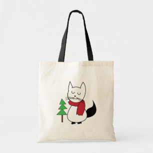Bolsa Tote Gato de Árvore de Natal Bonito