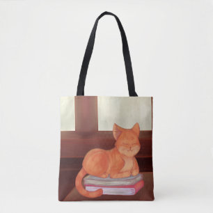 Bolsa Tote Gato de Biblioteca