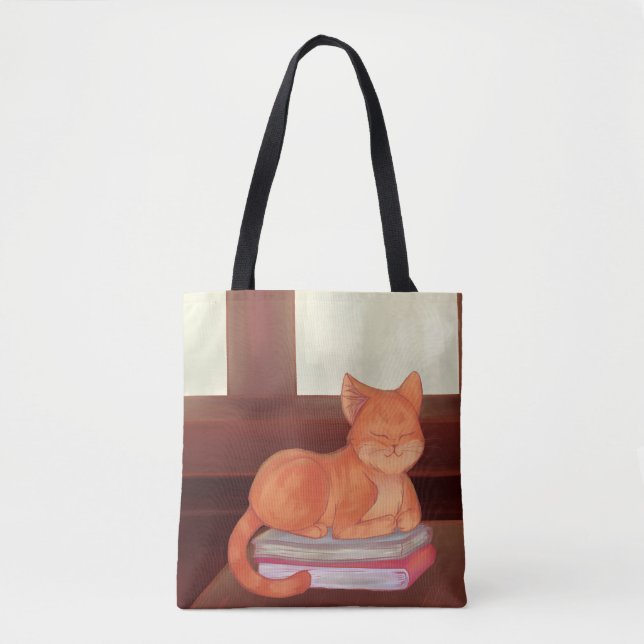Bolsa Tote Gato de Biblioteca (Frente)