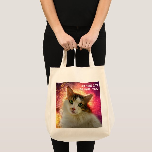 Bolsa Tote Gato de Calico Cento Adorável (Frente (produto))