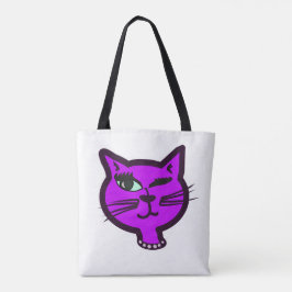 Bolsa Tote Gato de Cartoon Purple Winky
