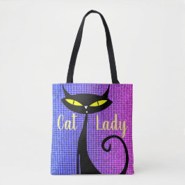 Bolsa Tote Gato de Cartoon sofisticado e elegante