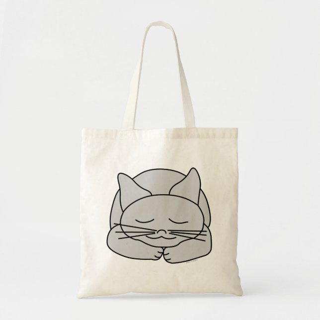 Bolsa Tote Gato de Cinza Dormindo (Frente)