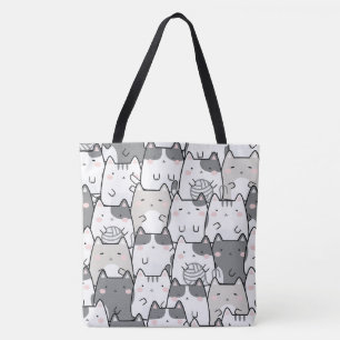 Bolsa Tote Gato de Desenho Kawaii