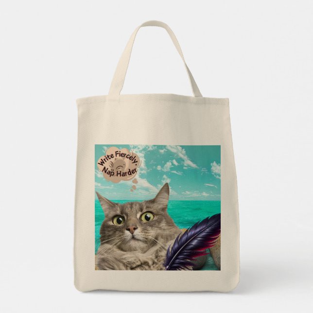 Bolsa Tote Gato de Escritor Tote Bag (Verso)