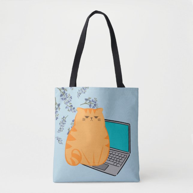 Bolsa Tote Gato de Escritório (Frente)