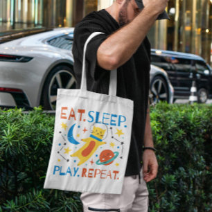 Bolsa Tote Gato de Espaço de Reprodução