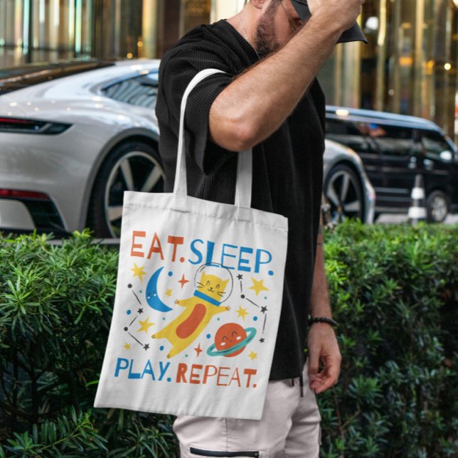 Bolsa Tote Gato de Espaço de Reprodução (Criador carregado)