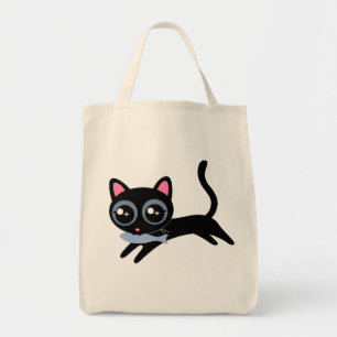 Bolsa Tote Gato de Gatinho Bonito com Presente de Peixe para