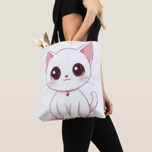 Bolsa Tote Gato de Gatinho Gato Kawaii Gato Gato Gato de Gato