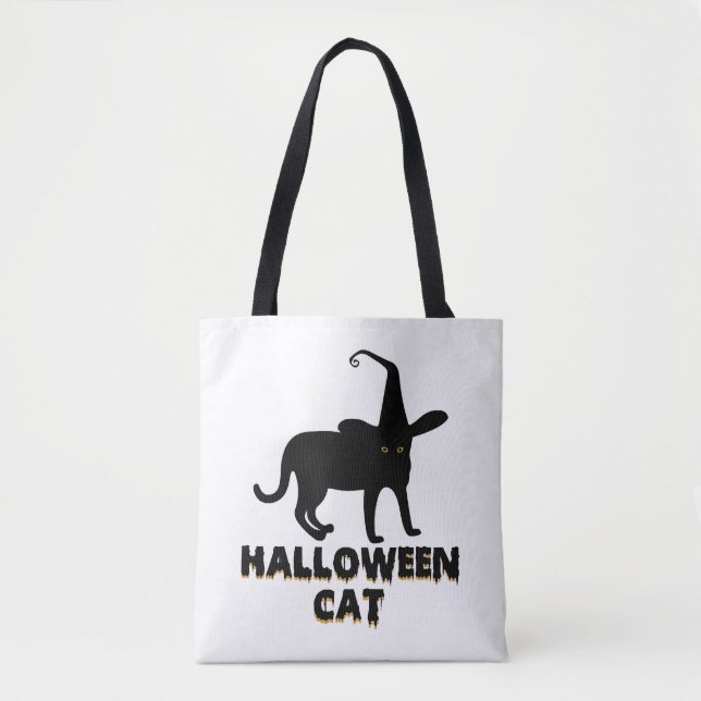 Bolsa Tote Gato de Halloween (Frente)