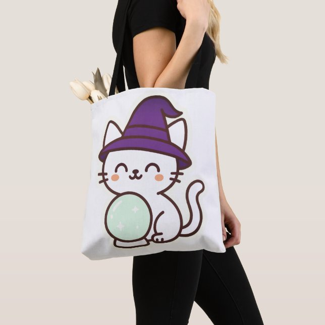 Bolsa Tote Gato de Halloween de Kawaii - Mágico e Adorável Sp (Close Up)