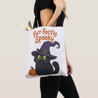 Bolsa Tote Gato de Halloween Perfeitamente Assustador