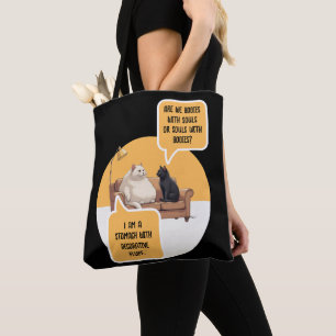 Bolsa Tote Gato de Humor Intelectual Filosofia Citação Engraç