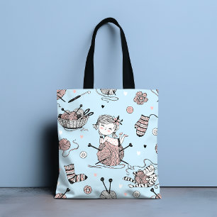 Bolsa Tote Gato De Lã Branca, Brincadeira Engraçada E Bonit