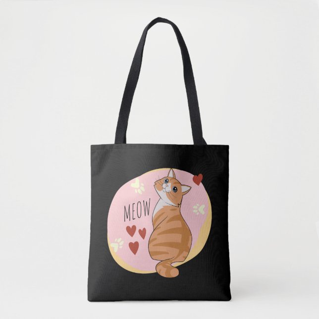 Bolsa Tote Gato de laranja bonito (Frente)