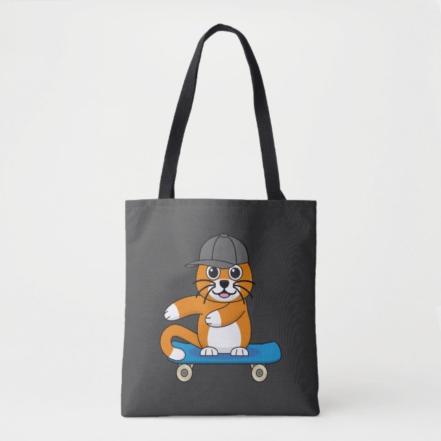 Bolsa Tote Gato de Laranja Cachorro em Cartoon (Frente)