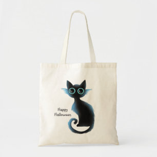 Bolsa Tote Gato de Mau de Azul Negro