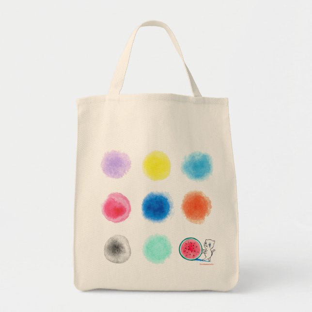 Bolsa Tote Gato de melancia com pontos (Frente)
