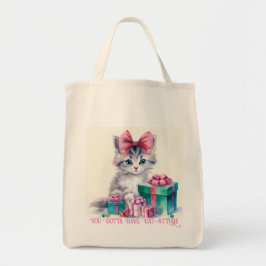 Bolsa Tote Gato de Natal