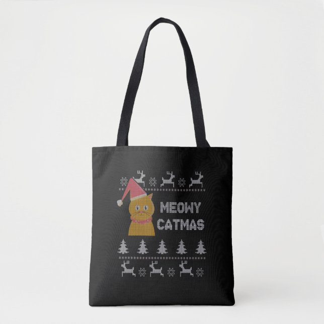 Bolsa Tote Gato de Natal (Frente)