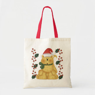 Bolsa Tote Gato De Natal E Saco De Natal Holly