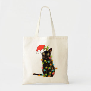 Bolsa Tote Gato de Natal Engraçado, Feliz, Árvore de Natal