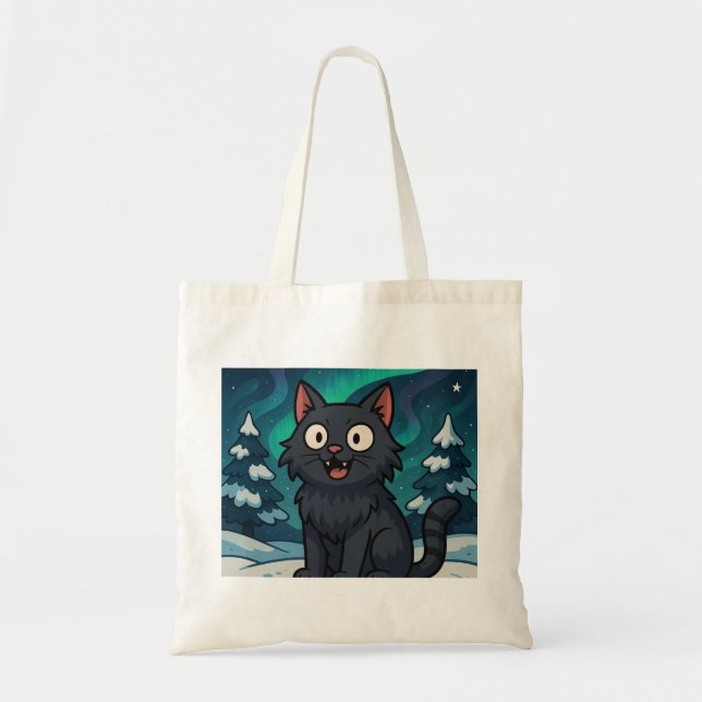 Bolsa Tote Gato de Natal Islandês Yule  (Frente)