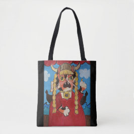 Bolsa Tote Gato de Ópera de Arte Folhosa Engraçado