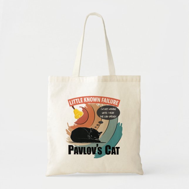Bolsa Tote Gato de Pavlov - Psicologia Engraçada (Frente)