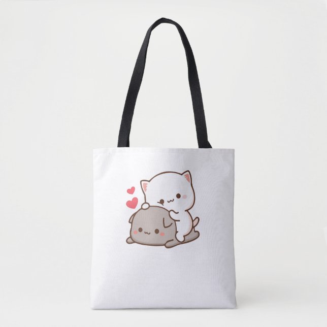 Bolsa Tote Gato de Pêssego de Mochi Cugado (Frente)