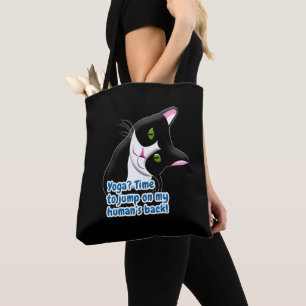 Bolsa Tote Gato de Yoga Engraçado