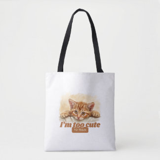 Bolsa Tote Gato divertido "Sou muito bonito para treinar"