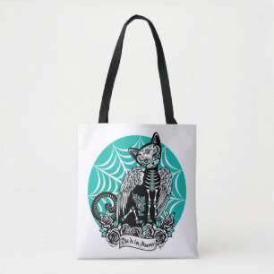 Bolsa Tote Gato do crânio do açúcar