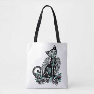 Bolsa Tote Gato do crânio do açúcar