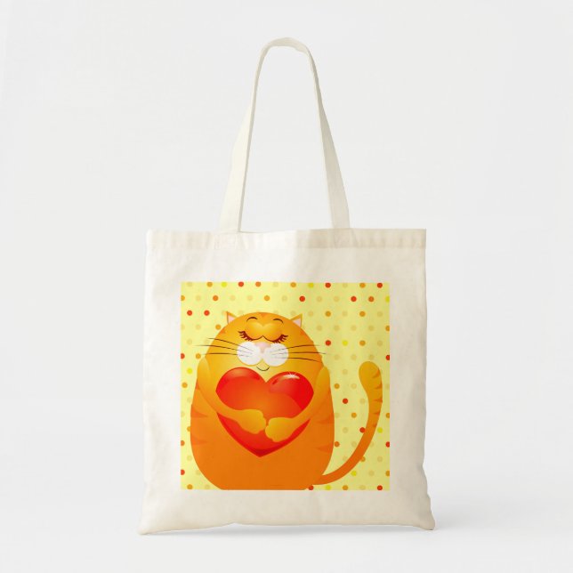 Bolsa Tote Gato doce apaixonado, saco (Frente)
