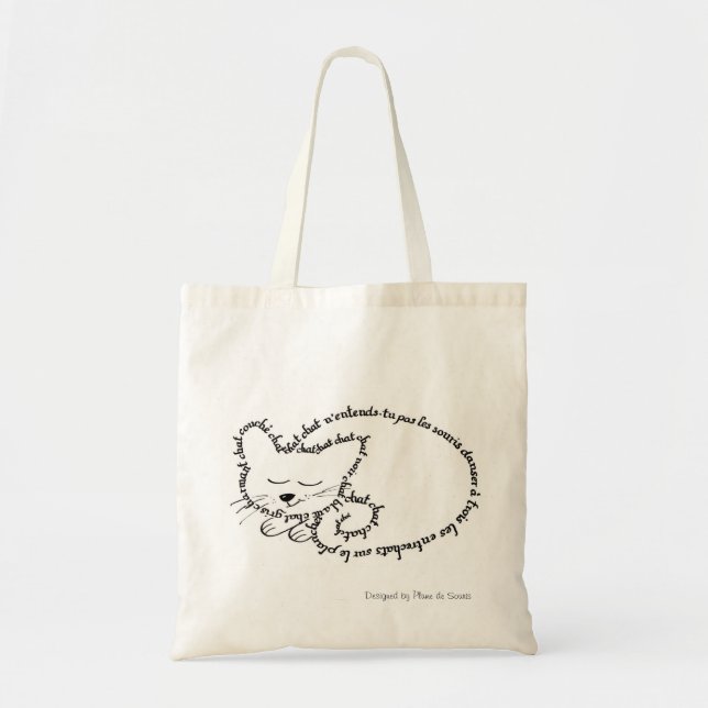 Bolsa Tote Gato dormente, gato charmant (Frente)