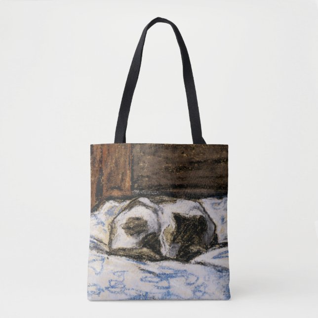 Bolsa Tote Gato dormindo na cama (Frente)