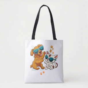 Bolsa Tote Gato e cão lindos 1