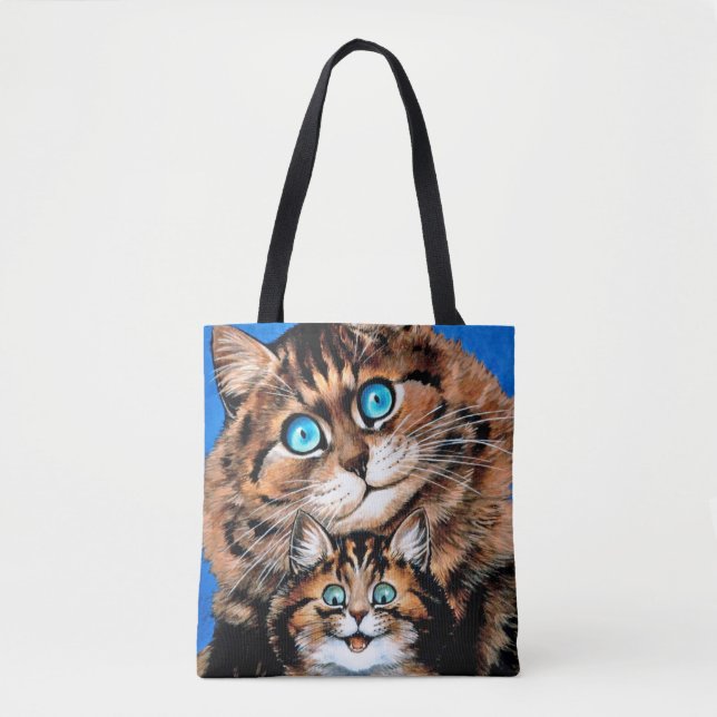 Bolsa Tote Gato e Gatinho Engraçado, Louis Wain (Frente)