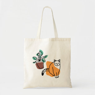 Bolsa Tote Gato e planta