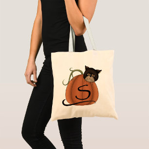 Bolsa Tote Gato Em Uma Abóbora