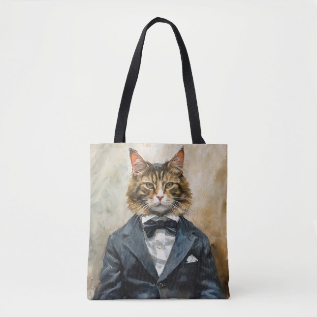 Bolsa Tote Gato em uma roupa (Frente)